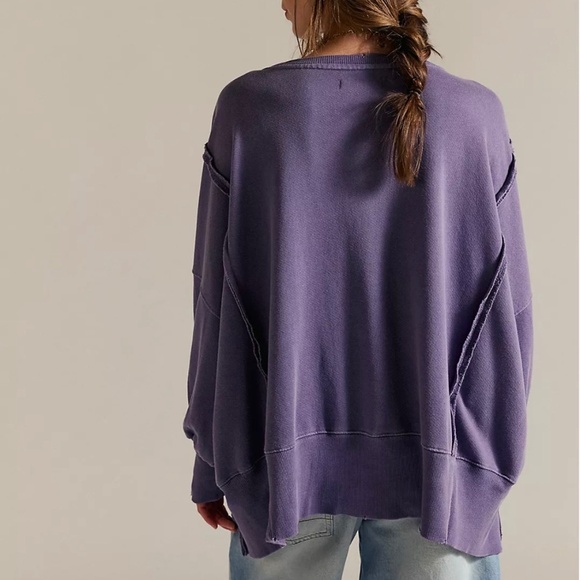 We The Free People Camden Sweatshirt Size S Purple - Picture 2 of 5